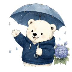 Polar Bear: Rainy Day Weather Stickers
