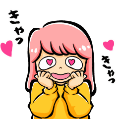 Sticker of a girl in love