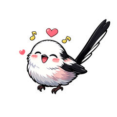 Long tailed tit with various emotions