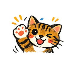 Cat pooh greeting sticker2
