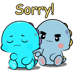 Grumpy Blue Dino : Animated Stickers
