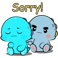 Grumpy Blue Dino : Animated Stickers