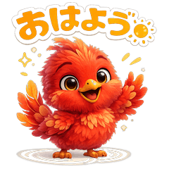 JINDOU Fluffy Red Bird Daily Stickers