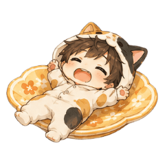 Everyday Cat Costume Boy Stickers