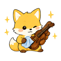 Gentle Violin Fox Daily Stickers