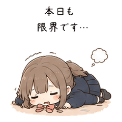 Exhausted High School Girl