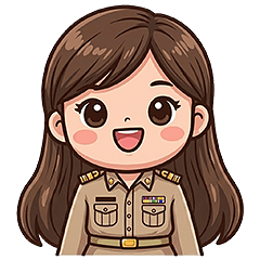 A female civil servant with long hair