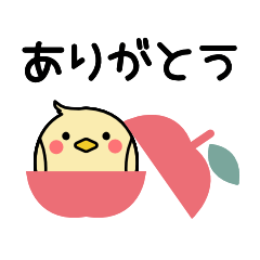 Birds stickers. Fruit.