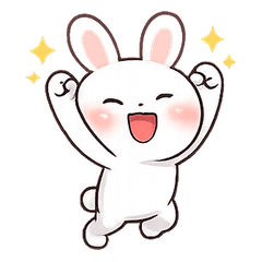 Timid but Upbeat Little White Rabbit