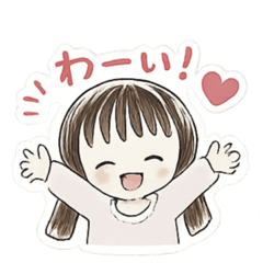 Cute Handdrawn Girl Stickers