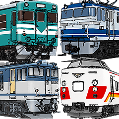 鉄道車両の横長スタンプ5