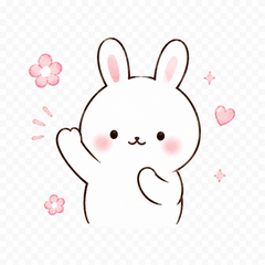 Cute Polite Bunny Stickers [Daily Use]