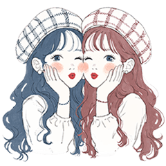 Twin Girls Cute Daily Stickers