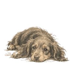 Colored Pencil Dachshund Puppy (No Text)