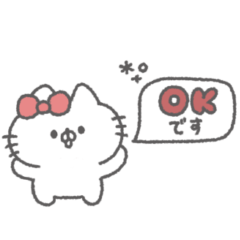 cute ribbon cat sticker #19