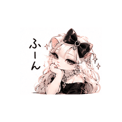 Goth Cute Cat - Everyday Mood Stickers
