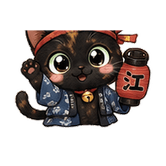 Edo Tortoiseshell Cat Stickers