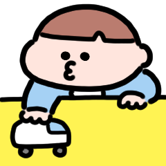 微笑的幼兒園男孩動漫貼紙