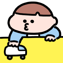 Smiling kindergarten boy anime Sticker