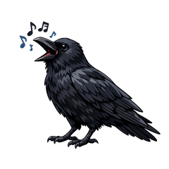 Carrion crows with various emotions