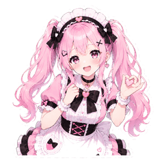 Pastel Maid Cafe Girl Stickers