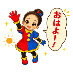 Cute Jester Girl Stickers