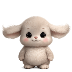 Cute bunny with droopy ears