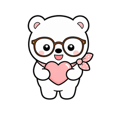 Polite Glasses Polar Bear Stickers