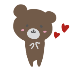 Cute stamp with a brown bear