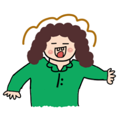 a cheerful permed girl