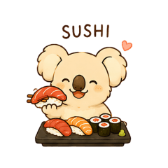 Koala enjoy Japanese Food
