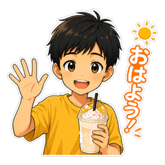 Cute Anime Boy Daily Stickers