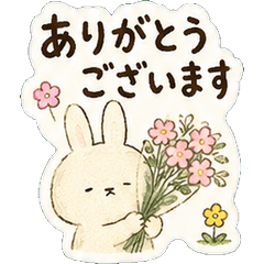 Cozy Rabbit Polite Stickers