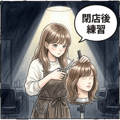 Cute Stylist Girl Salon Work Stickers
