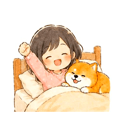 Girl & Shiba Inu Daily Life Stickers