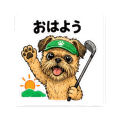 Golfing Griffon Dog