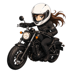Expressive Female Biker Stickers ver11