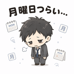 Tsukareita Salaryman Stickers by Dama