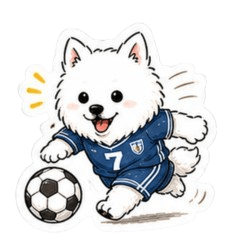 Cute Japanese Spitz Sports Stickers