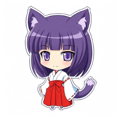 巫女猫少女の毎日スタンプ