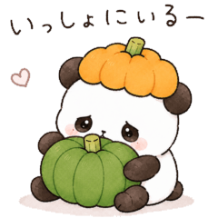 Emotional Panda in a Pumpkin Hat