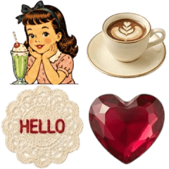 Cute vintage Sticker for adults02
