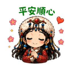 西藏風Q版公主日常貼圖