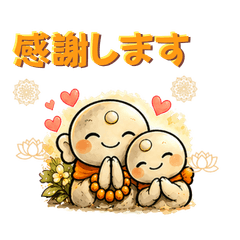 Peaceful Jizo Stickers  Cute & Healing