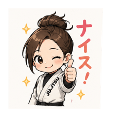 Cute Jiu-Jitsu Girl Stickers