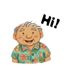 Uncle wearing Hawaiian shirt
