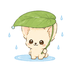 Chihuahua in rainy day stamp