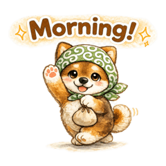 Cute Thief Shiba Stickers English ver.