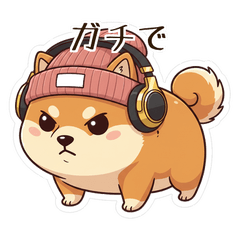 Shiba DJ Chill Reply Stickers2