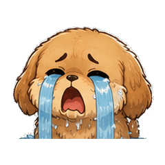 Heartbroken Crying Dog Stickers